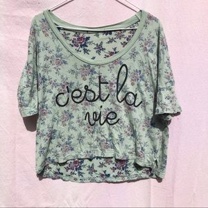 Urban Outfitters “c’est la vie” Floral Crop Top